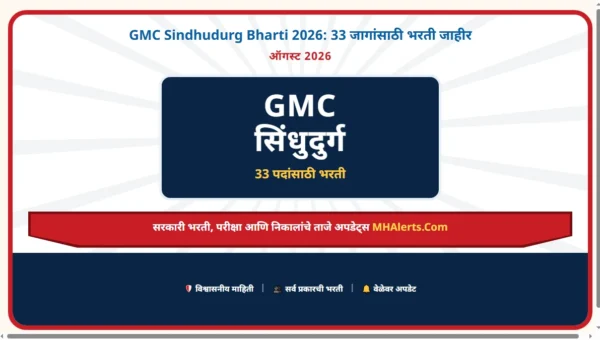 GMC Sindhudurg Bharti 2026: 33 जागांसाठी भरती जाहीर